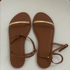 Universal Thread Brown Sandal with Gold Accent